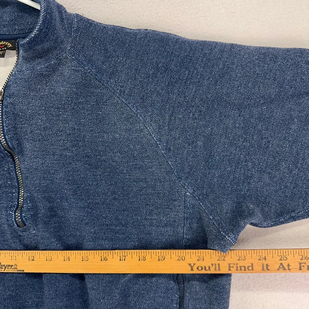 Monterey Club Sweatshirt‎ size Medium Blue Oversized Boxy 1/4 Zip Unisex Thick